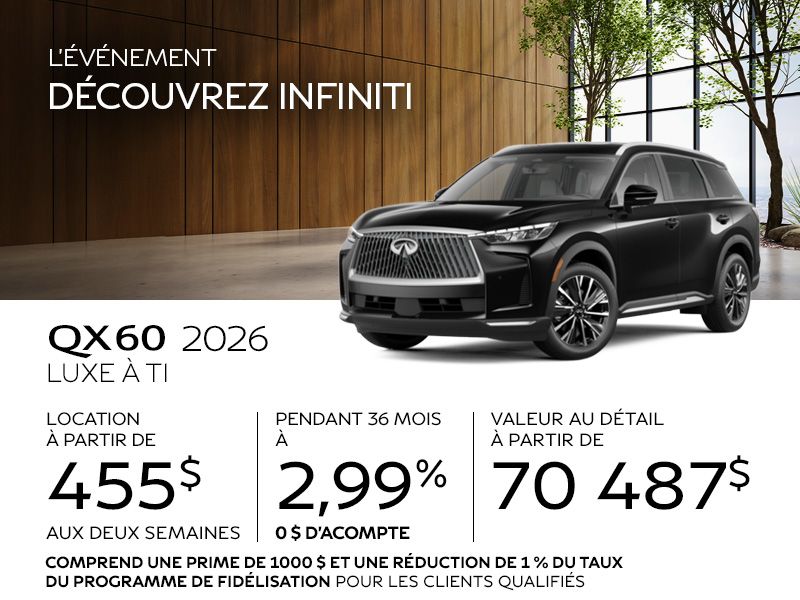 INFINITI QX60 en promotion à Montréal