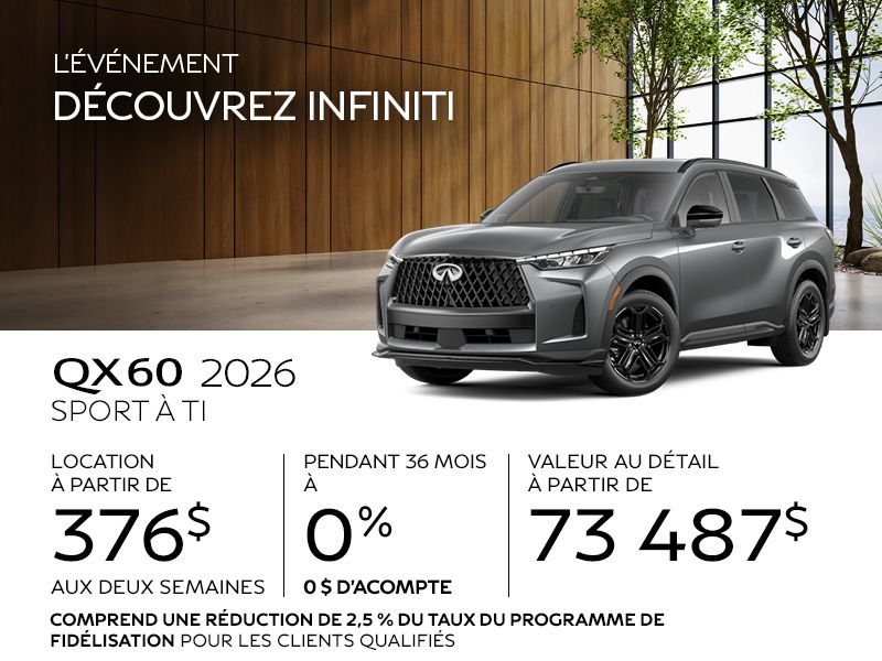 INFINITI QX60 en promotion à Montréal