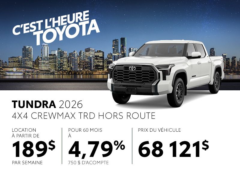 Toyota Tundra neuf en promotion à Montréal