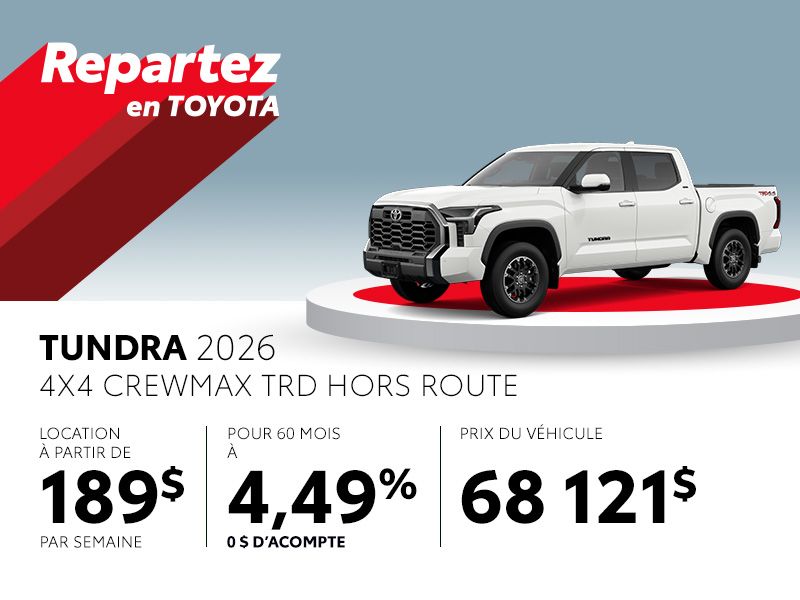 Toyota Tundra neuf en promotion à Montréal
