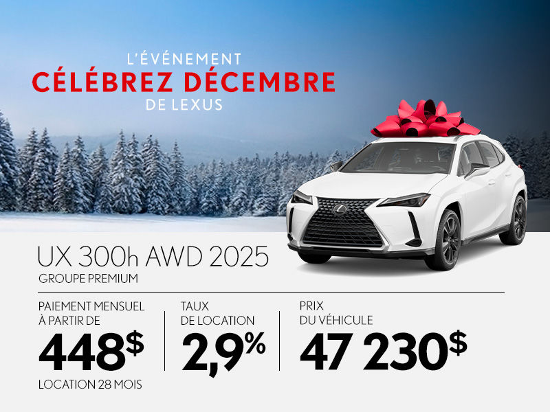 Promotion Lexus UX neuf à Montréal