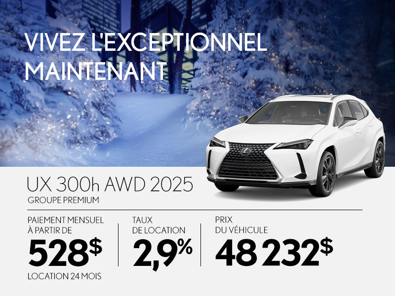 Promotion Lexus UX neuf à Montréal