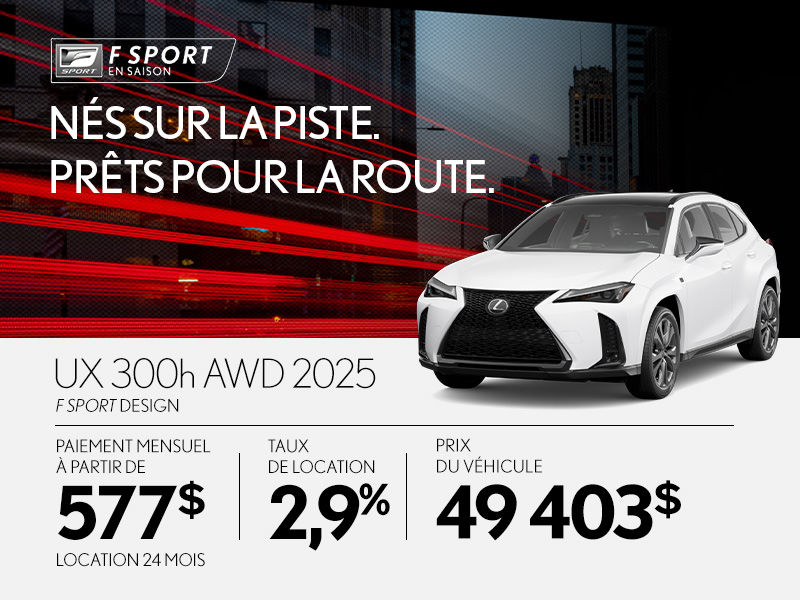 Promotion Lexus UX neuf à Montréal