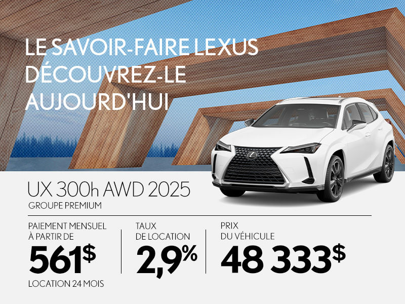 Promotion Lexus UX neuf à Montréal
