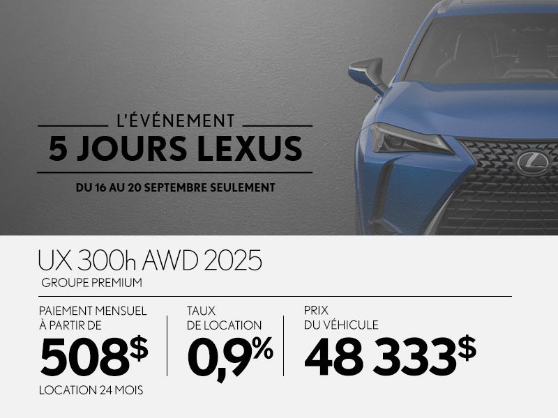 Promotion Lexus UX neuf à Montréal
