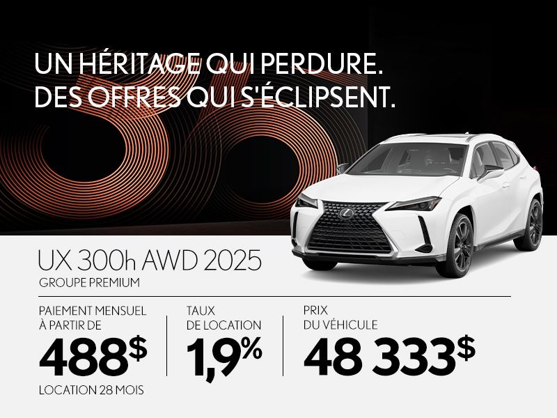 Promotion Lexus UX neuf à Montréal