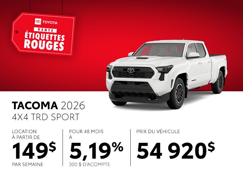 Toyota Tacoma neuf en promotion à Montréal