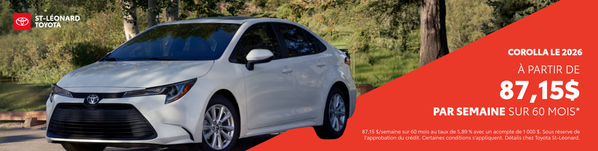 Banner Corolla LE 2026