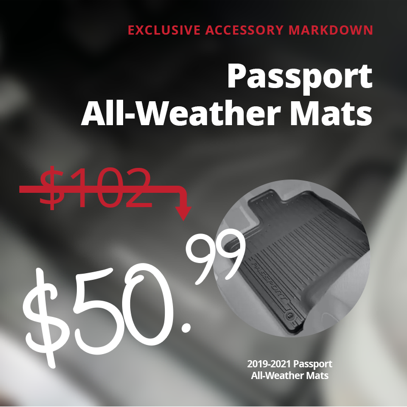 Passport All-Weather Mats in July | Bridgewater Honda