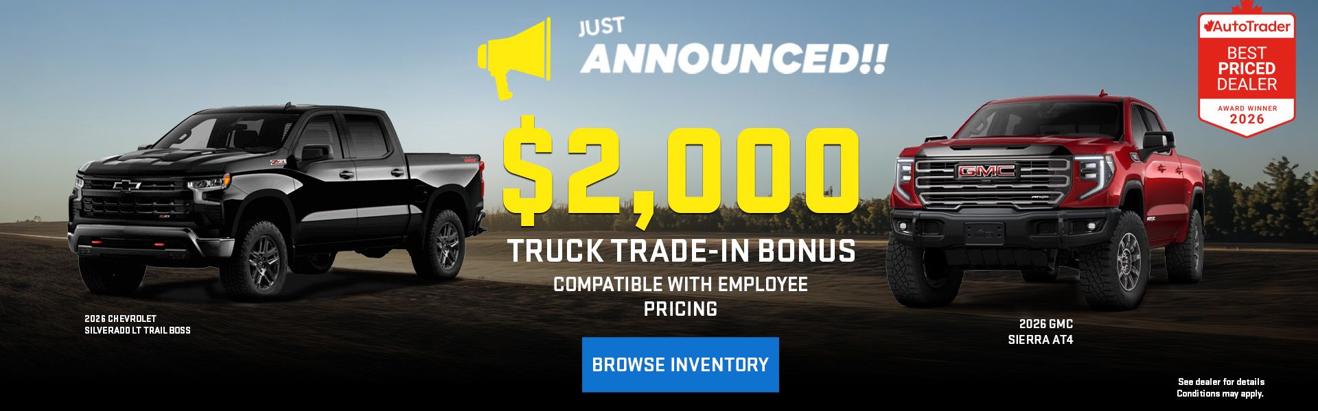 $2,000 trucks trade-in bonus