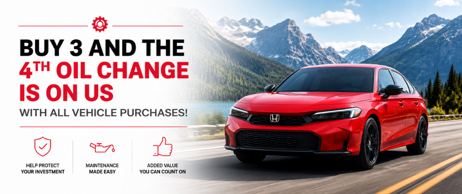 Buy 3 & The 4th Oil Change Is On Us With All Vehicle Purchases