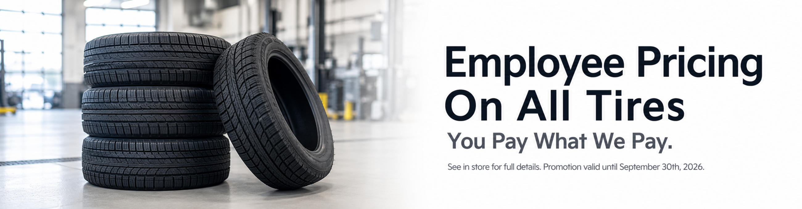 Sept - Employee Pricing On Tires