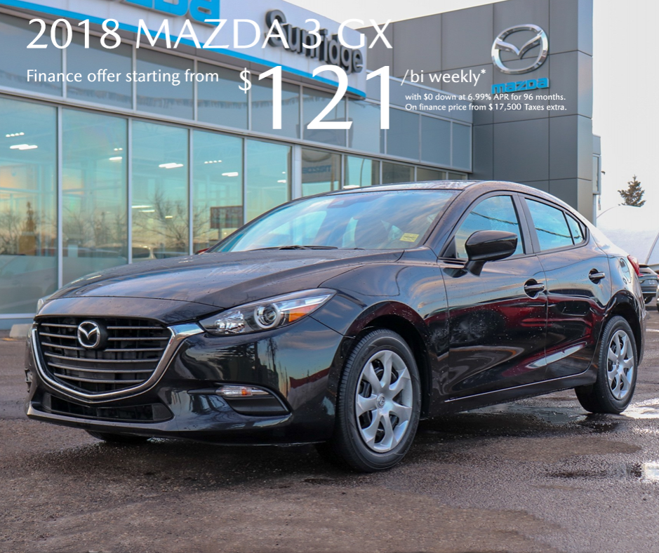 Get a 2018 Mazda3 GX today!