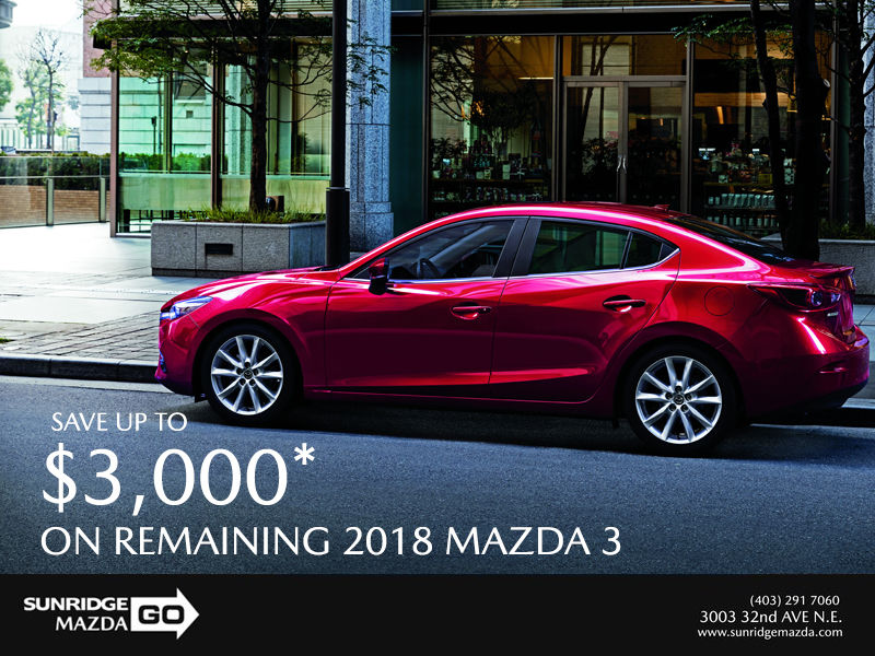 Save up to $3,000 on 2018 Mazda 3