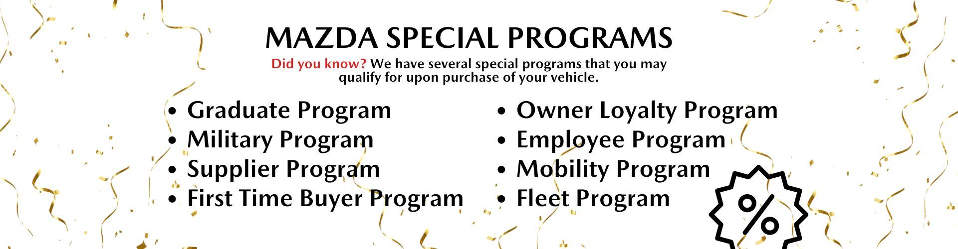 Mazda Special Programs