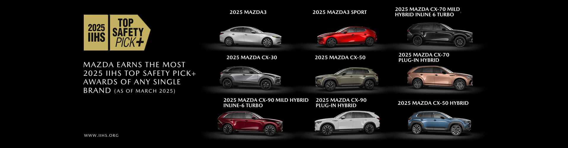 Mazda IIHS Safety Award 2025