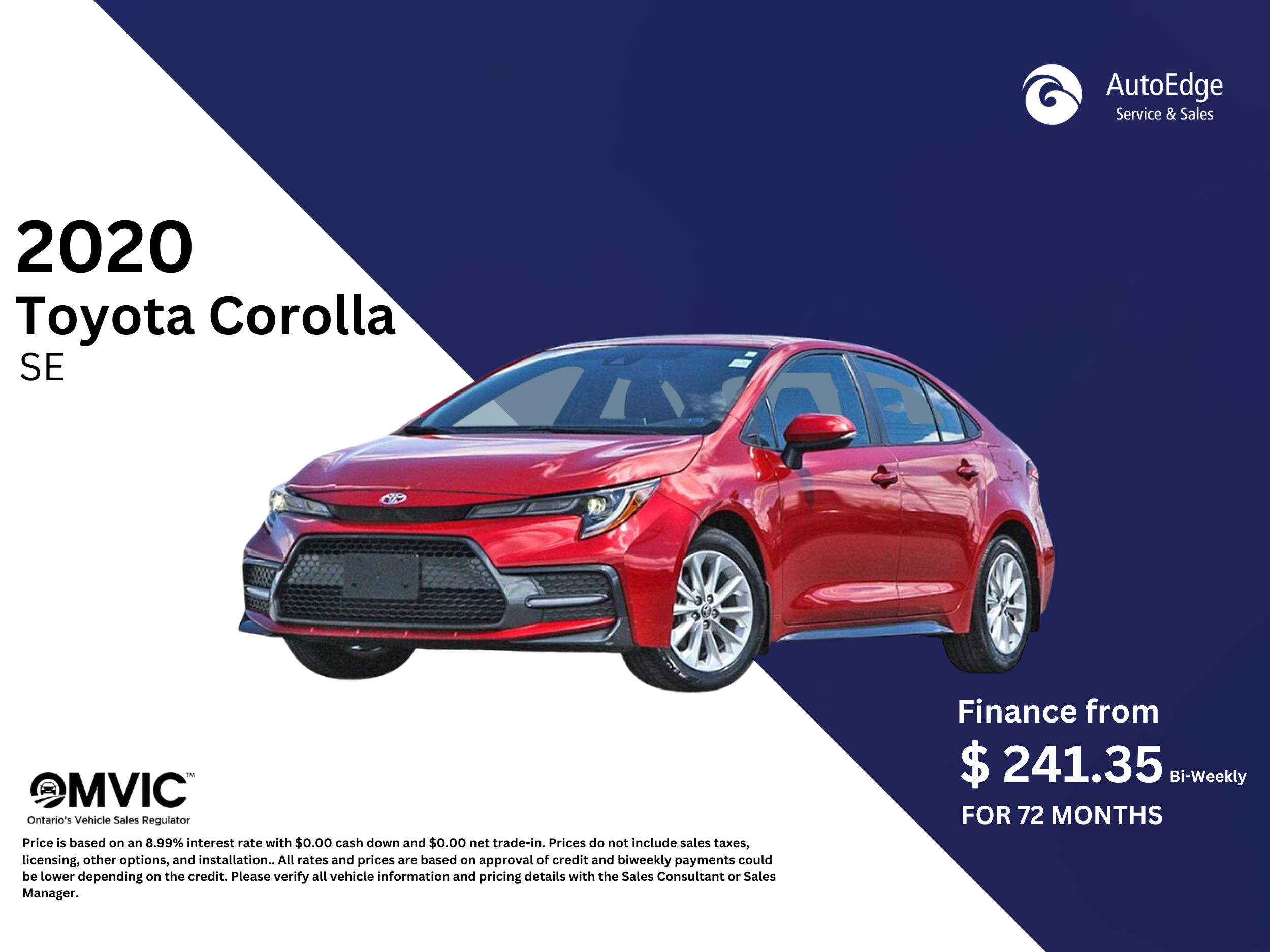 2020 Toyota Corolla SE Tony Graham AutoEdge in Ottawa