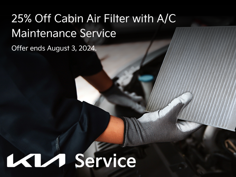 25% Off Cabin Air Filter with A/C Maintenance Service