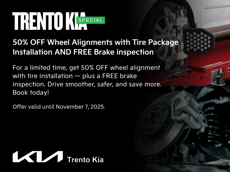 50% OFF Wheel Alignments with Tire Package Installation AND FREE Brake inspection