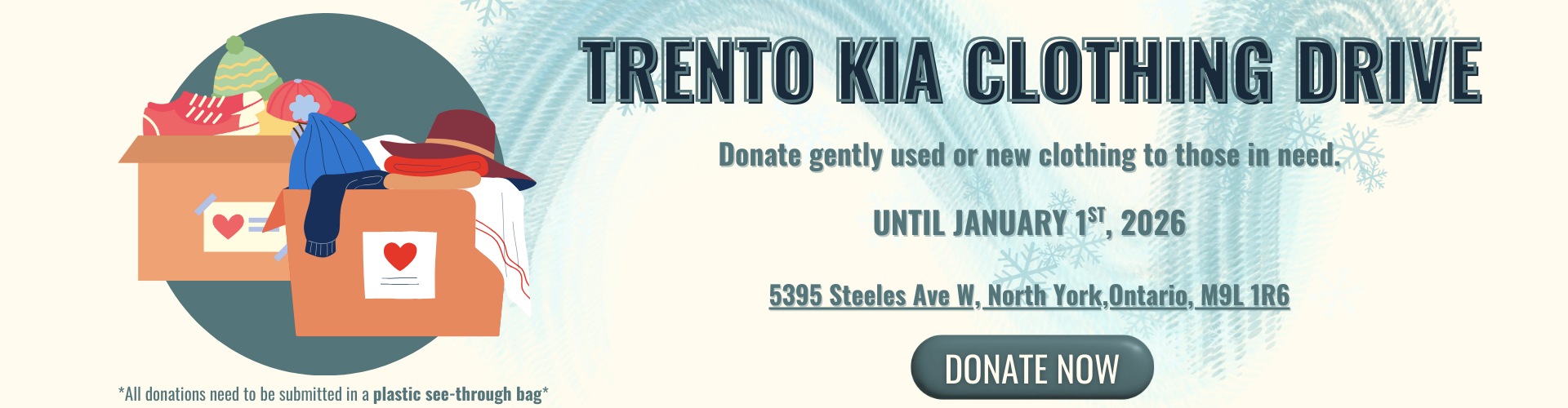 Join Trento Kia's Winter Clothing Donation Drive