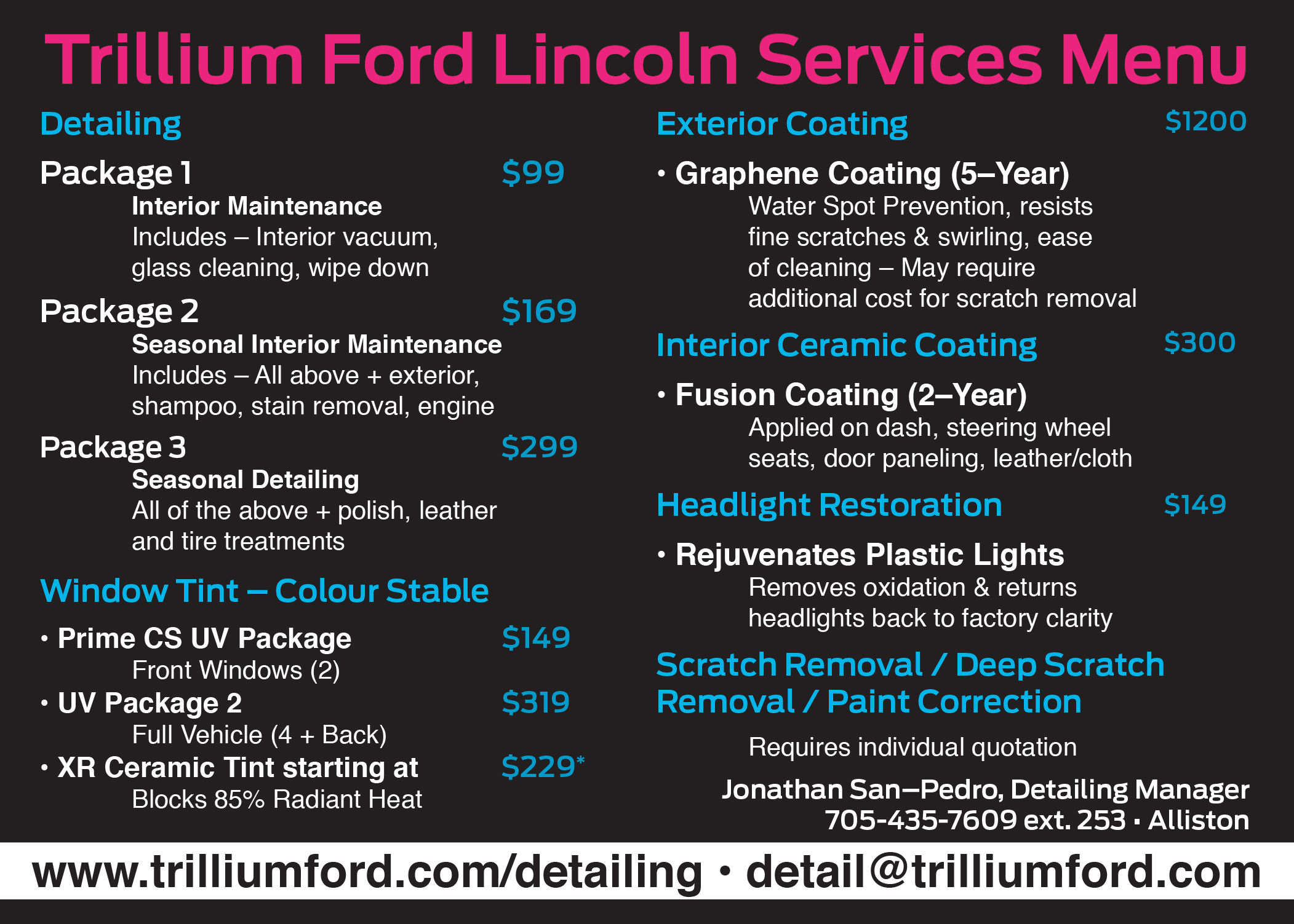 New Services at the Detailing Department in Alliston