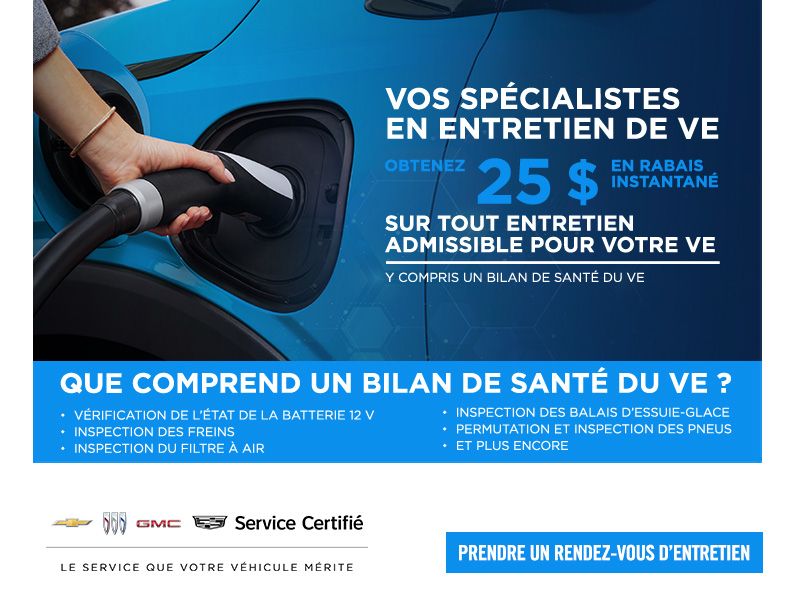 25 $ de rabais sur service d'un VÉ