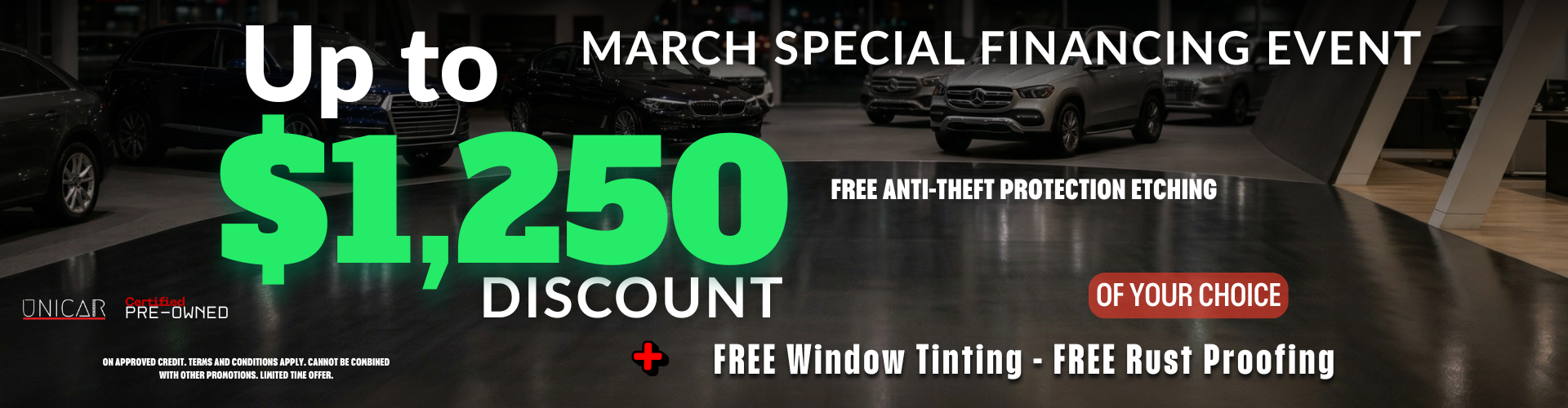 MARCH SPECIAL FINANCING EVENT