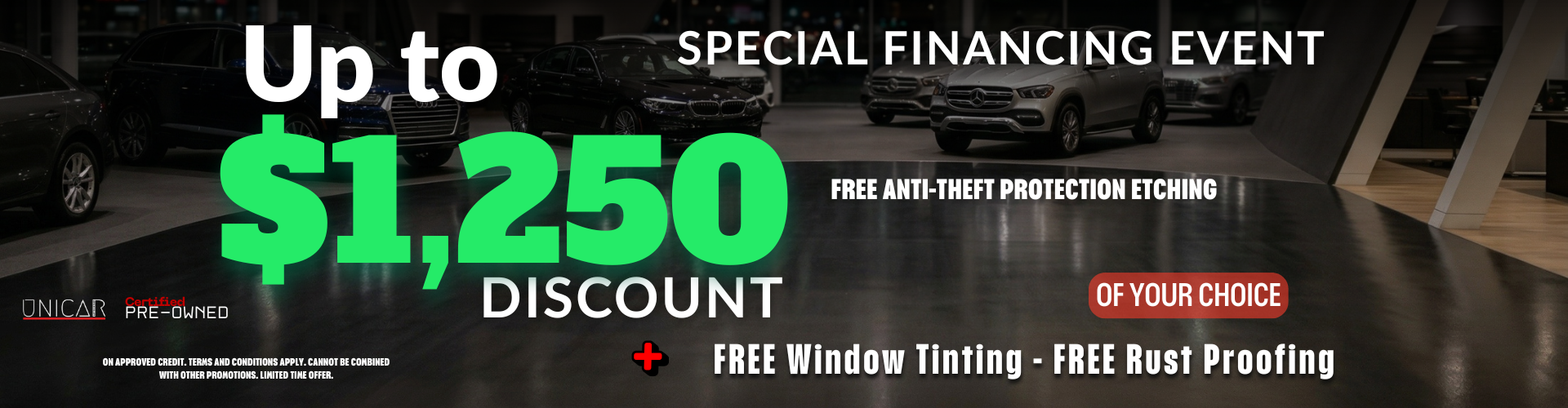 MARCH SPECIAL FINANCING EVENT