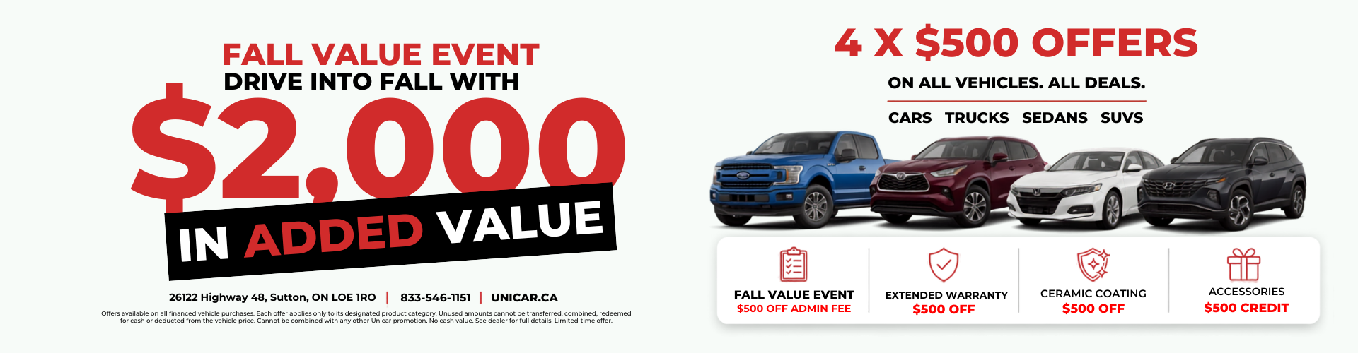 August Used Car Promotion in Sutton, Ontario | Up to $2,000 in Added Value August Used Car Promotion in Sutton, Ontario | Up to $2,000 in Added Value