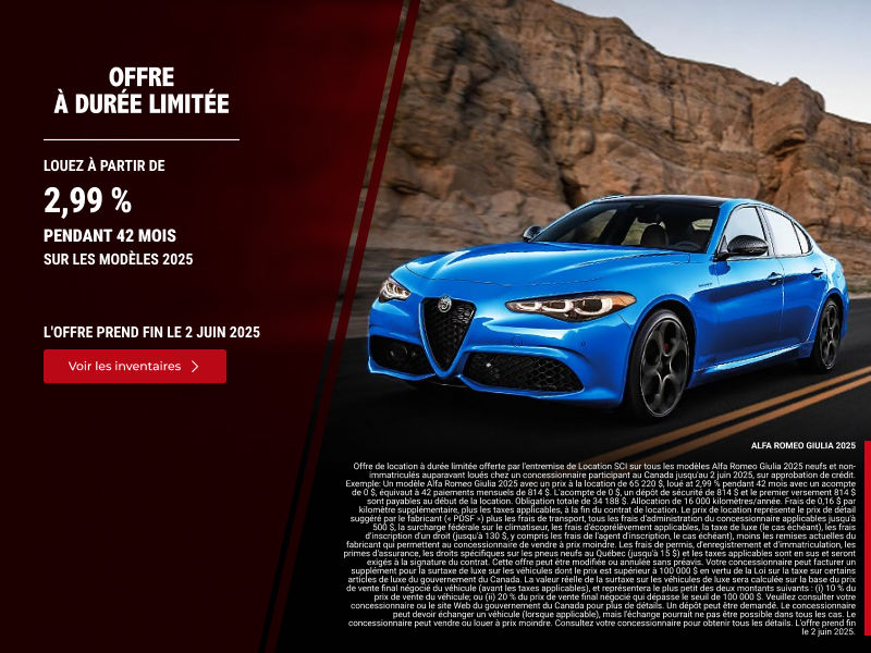 L'événement mensuel Alfa Romeo