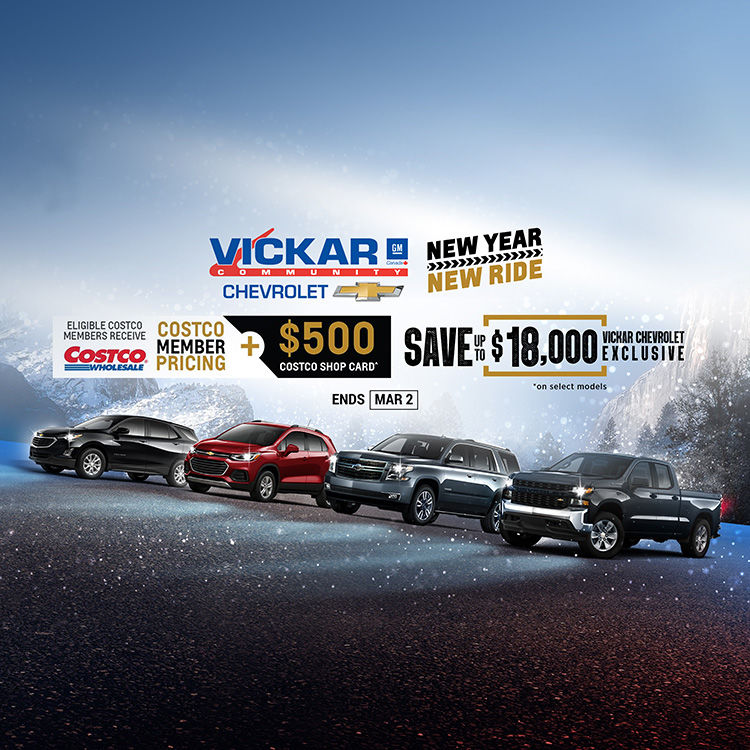 Vickar Chevrolet New Year New Ride Sales Event + Costco Member Pricing