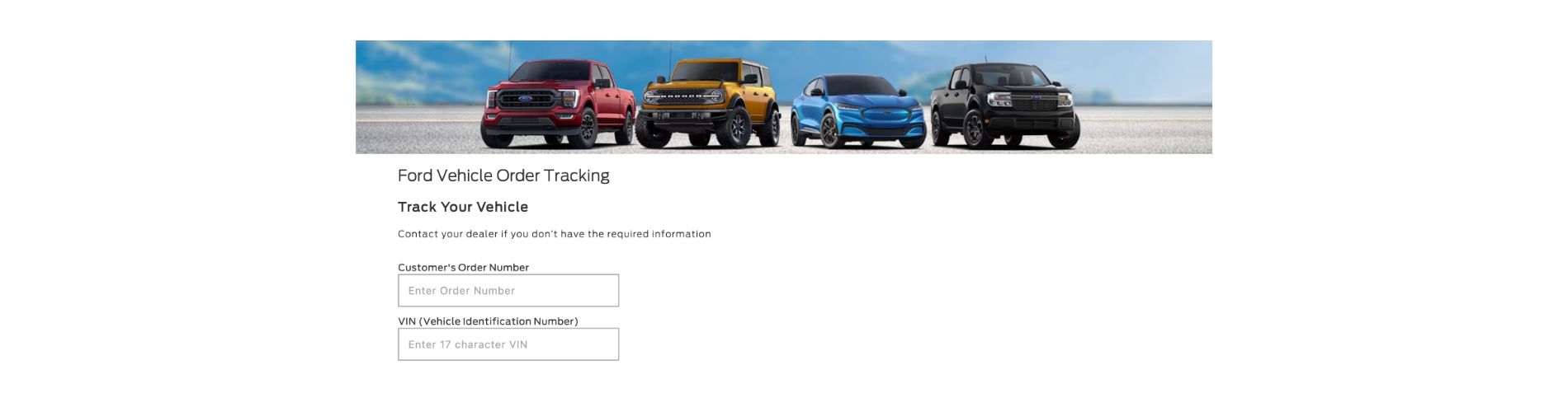 Ford Vehicle Order Tracking
