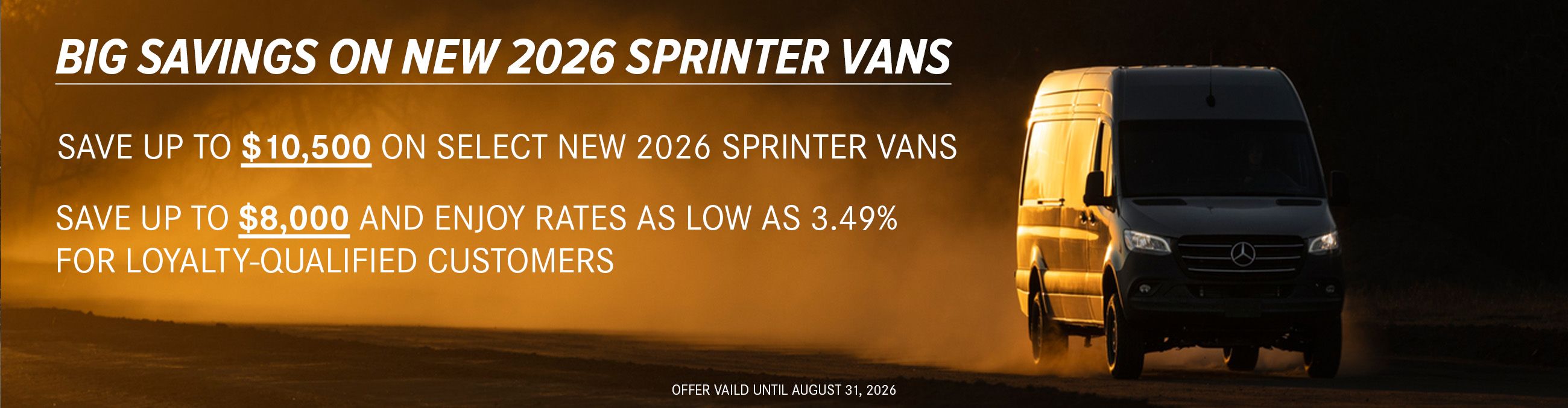 August 2026 Sprinter Promo - Banner