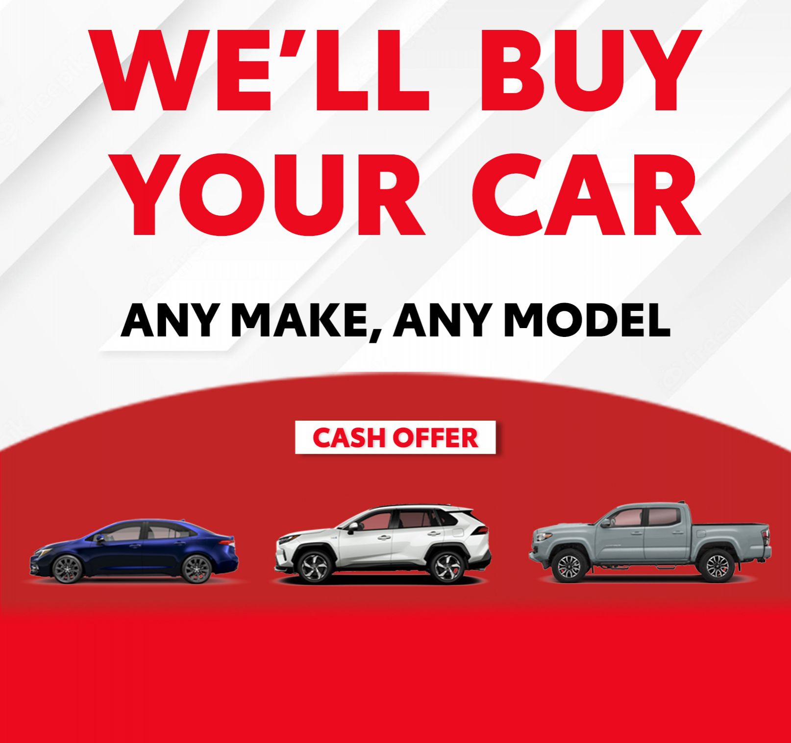 We'll Buy Your Car Banner