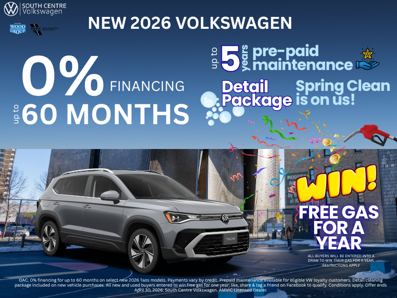 Store Financing Promos 0% Financing up to 60 Months on 2026 VW Models | South Centre VW (Wood ...