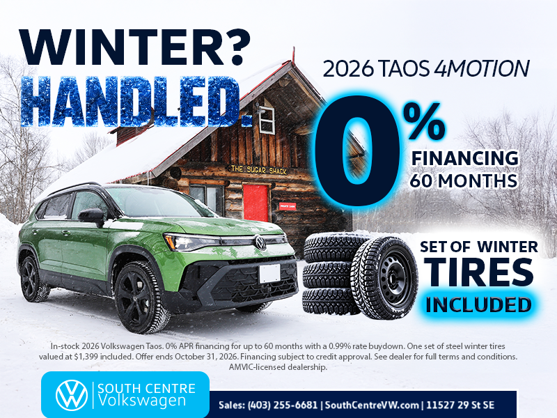 2026 Taos: 0% Financing + Winter Tires Included