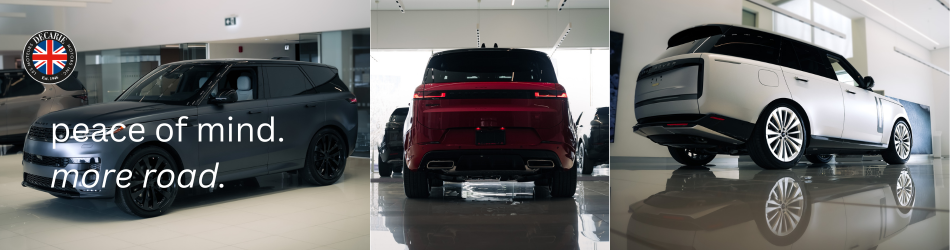 A smiling female salesperson and a male customer look at a clipboard together inside a bright car dealership showroom.