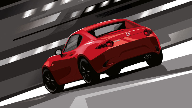 Guy Allen Illustration - Red Mazda 2