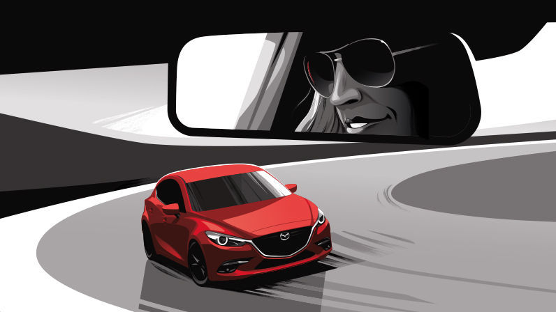 Guy Allen Illustration - Turning Mazda