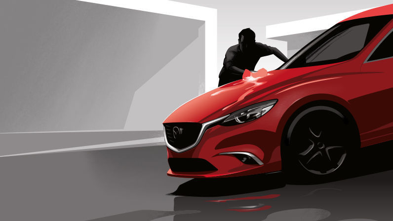 Guy Allen Illustration - Polishing Mazda