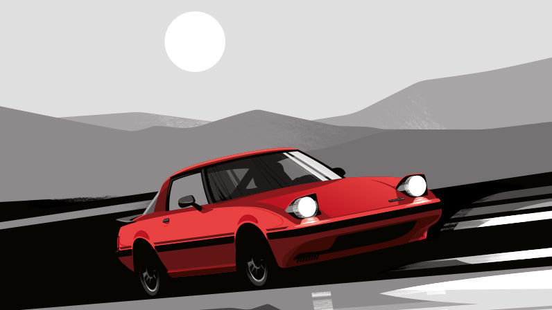Guy Allen Illustration - Red Mazda