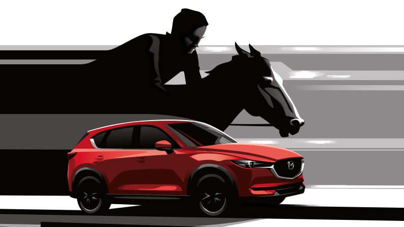 Guy Allen Illustration - Horse and Mazda