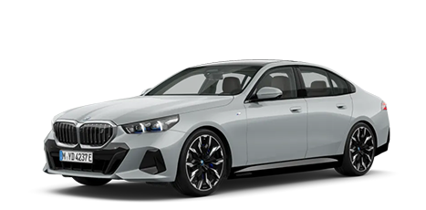 Voiture BMW i5 de profil de couleur gris pâle