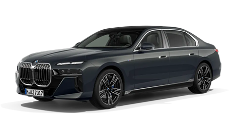 Voiture BMW i7 de profil de couleur gris foncé