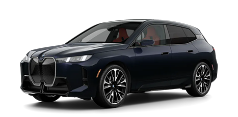 Voiture BMW iX de profil de couleur bleu