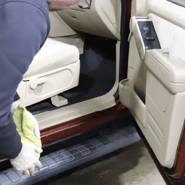 Cleaning the interior door jambs and frame of a vehicle.