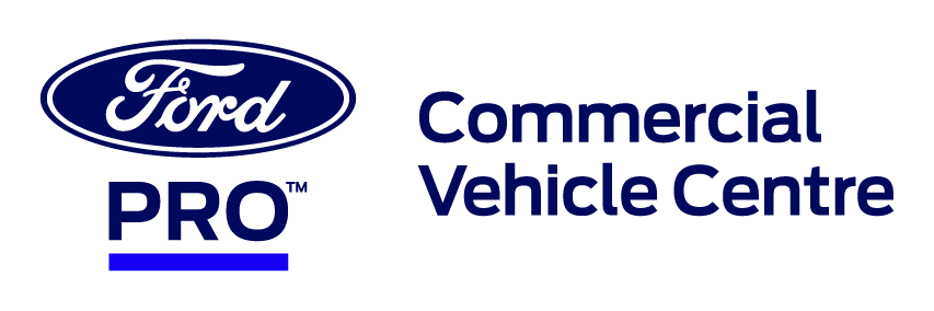 Official Ford Pro Commercial Vehicle Centre logo in dark blue and white on a white background.