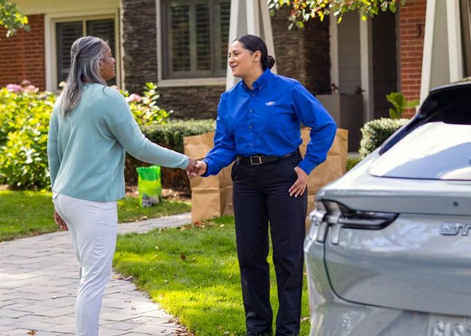 sales person with customer