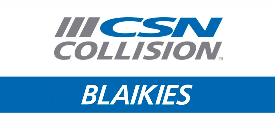 Le logo de CSN Collision Blaikies.
