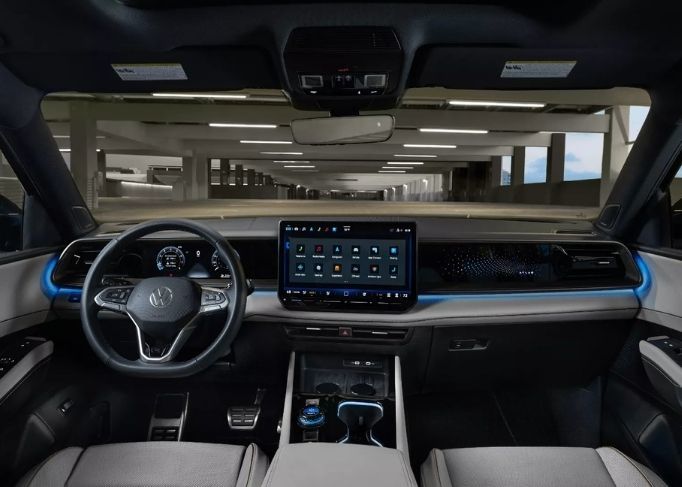An interior shot of the 2027 Volkswagen Atlas, showcasing the dashboard